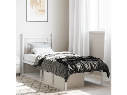 Kovový rám postele s čelem 80 x 200 cm [374379] (Barva Bílá)