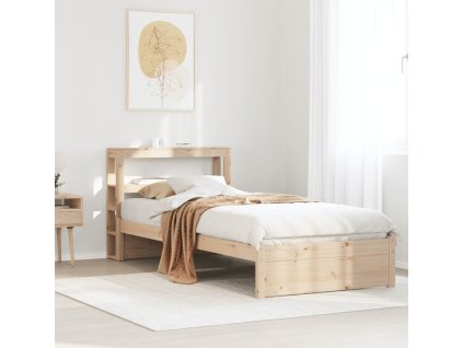 Rám postele s čelem 75 x 190 cm masivní borovice [3305979] (Barva Hnědá)