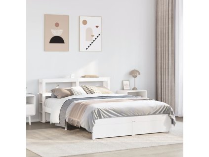 Rám postele s čelem 150x200 cm masivní borovice [3305998] (Barva Bílá)
