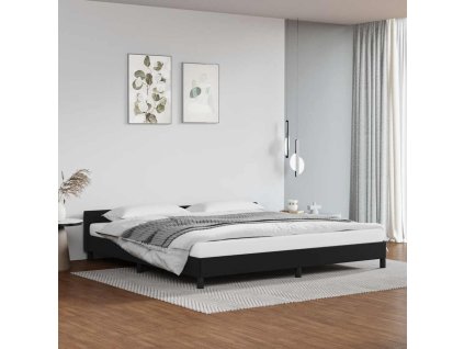 Rám postele s čelem bez matrace 200x200 cm [347519] (Barva Černá)