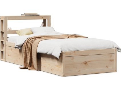 Rám postele s čelem 75 x 190 cm masivní borovice [3306366] (Barva Přírodní)