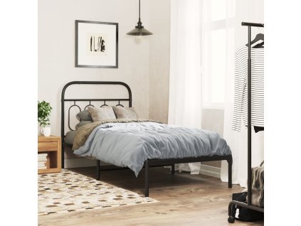 Kovový rám postele s čelem 80 x 200 cm [377108] (Barva Černá)