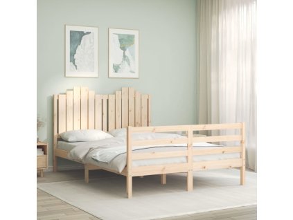 Rám postele s čelem Double masivní dřevo [3194156] (Barva Přírodní)