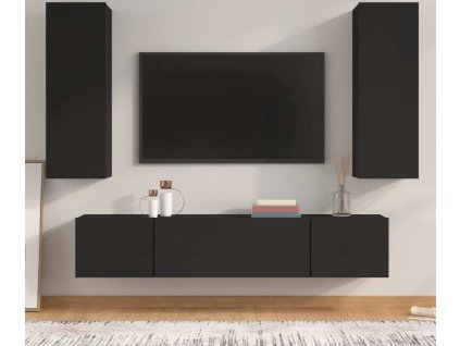 4dílný set TV skříněk kompozitní dřevo [3114205] (Barva Hnědý dub)