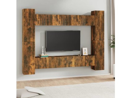 10dílný set TV skříněk kompozitní dřevo [3120218] (Barva Kouřový dub)