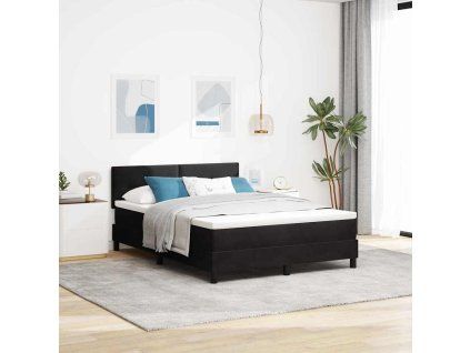 Postel s boxspringem s čelo 140 x 200 cm samet [3339178] (Barva Černá)