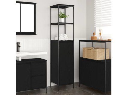 Koupelnová skříňka s policemi 36x35x165 cm [861907] (Barva Černý dub)
