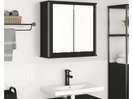 Koupelnová nástěnná skříňka se zrcadlem 60x21x60 cm [861897] (Barva Černý dub)