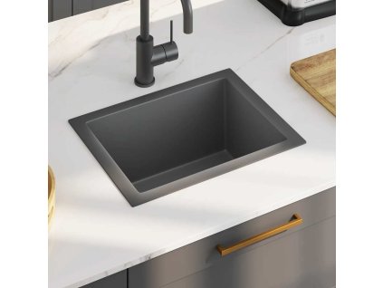 Ručně vyrobený kuchyňský dřez nerezová ocel [51507] (Barva Černá)