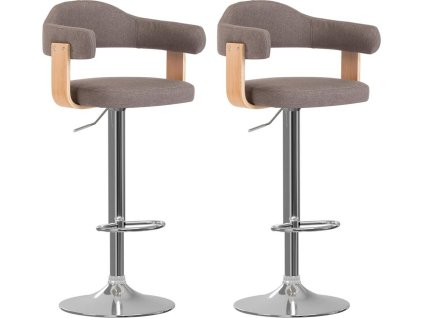 Barové stoličky 2 ks ohýbané dřevo a textil [327339] (Barva Taupe)