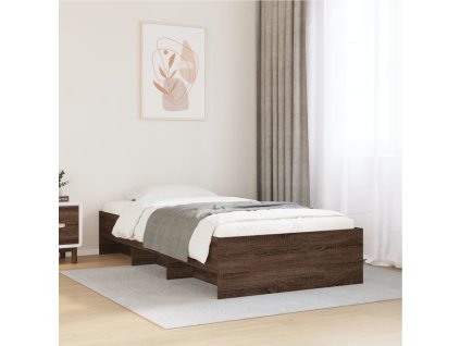 Rám postele bez matrace 100x200 cm kompozitní dřevo [3295673] (Barva Hnědý dub)