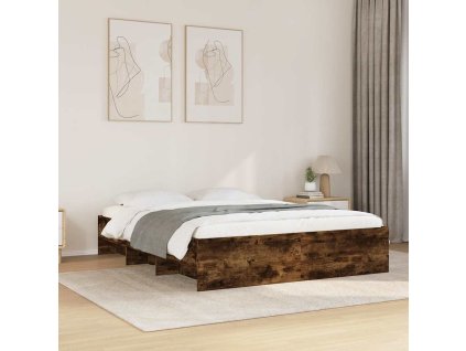 Rám postele bez matrace 150x200 cm kompozitní dřevo [3295650] (Barva Kouřový dub)