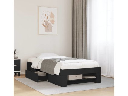 Rám postele bez matrace 90 x 200 cm kompozitní dřevo [3295493] (Barva Černá)