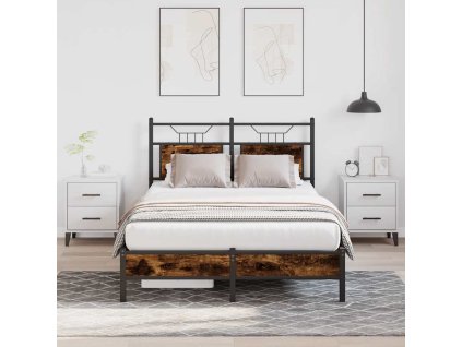 Rám postele bez matrace 120 x 200 cm kompozitní dřevo [4106888] (Barva Kouřový dub)