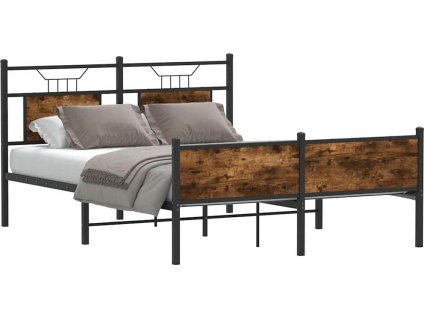 Rám postele bez matrace 140 x 200 cm kompozitní dřevo [4106927] (Barva Kouřový dub)