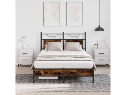 Rám postele bez matrace 120 x 190 cm kompozitní dřevo [4106887] (Barva Kouřový dub)