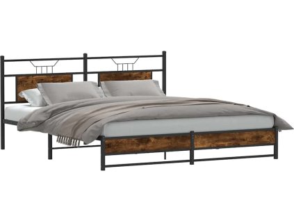 Rám postele bez matrace 160 x 200 cm kompozitní dřevo [4106911] (Barva Kouřový dub)