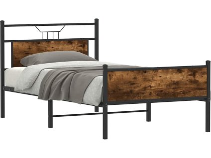 Rám postele bez matrace 100 x 190 cm kompozitní dřevo [4106920] (Barva Kouřový dub)