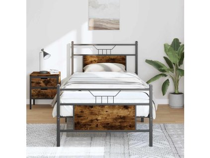 Rám postele bez matrace 90 x 200 cm kompozitní dřevo [4106754] (Barva Kouřový dub)