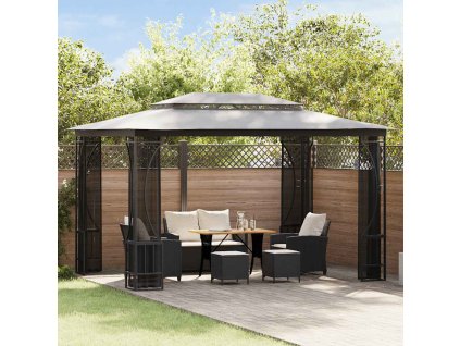 Altán se síťovinou 300 x 400 x 265 cm [48598] (Barva Antracitová)