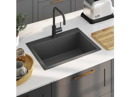 Ručně vyrobený kuchyňský dřez nerezová ocel [51513] (Barva Černá)