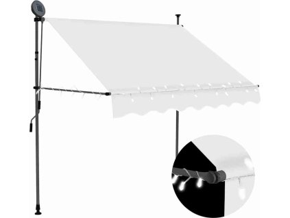 Ručně zatahovací markýza s LED světlem 150 cm [145870] (Barva Krémová)