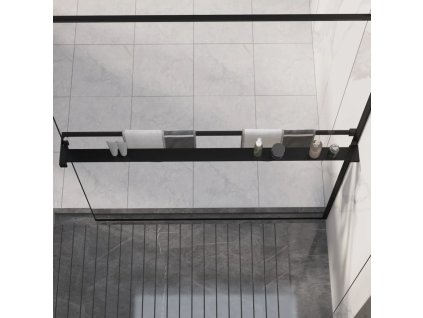 Police na stěnu průchozí sprchy 118 cm hliník [153619] (Barva Černá)