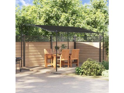 Stříška 4 x 3 m 180 g/m² textil a ocel [362395] (Barva Antracitová)