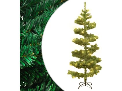 Spirálový vánoční stromek s LED a stojanem 150 cm PVC [344650] (Barva Zelená)