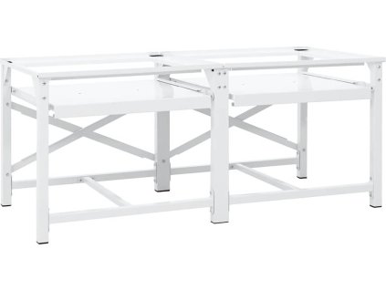 Dvojitý podstavec pod pračku s výsuvnými policemi [4009871] (Barva Bílá)