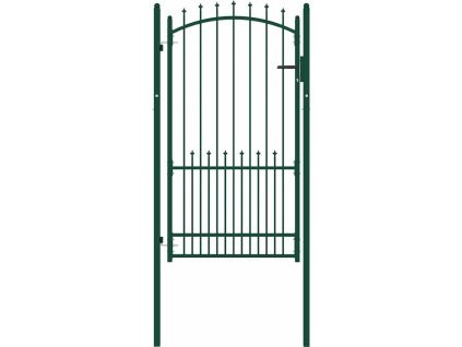 Brána s hroty 100 x 175 cm Práškově lakovaná ocel [146396] (Barva Zelená)