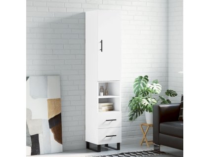 Skříň highboard 34,5 x 34 x 180 cm kompozitní dřevo [3198939] (Barva Bílá s vysokým leskem)