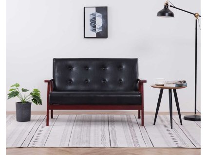 2místná sedačka umělá kůže [248642] (Barva Černá)