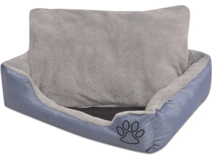 Pelíšek pro psy s polstrovaným polštářem velikost XXL [170417] (Barva Šedá)