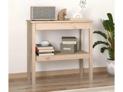 Konzolový stolek 80 x 40 x 75 cm masivní borové dřevo [814308] (Barva Černá)