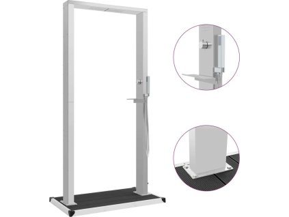 Zahradní sprcha s vaničkou WPC nerezová ocel [3051294] (Barva Šedá)