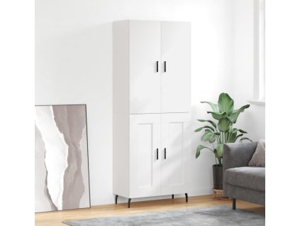 Skříň highboard 69,5 x 34 x 180 cm kompozitní dřevo [3195804] (Barva Černá)