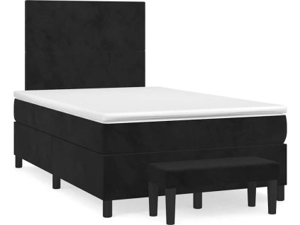 Box spring postel s matrací 120x190 cm samet [3270459] (Barva Černá)