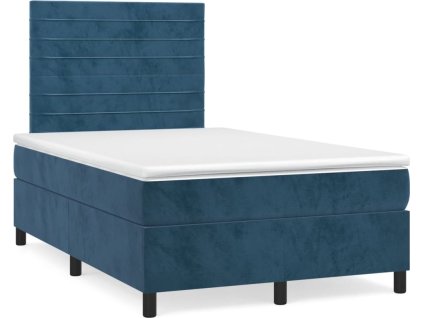 Box spring postel s matrací 120x190 cm samet [3270005] (Barva Tmavě moddrá)