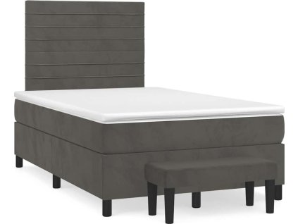 Box spring postel s matrací 120x190 cm samet [3270476] (Barva Tmavě šedá)