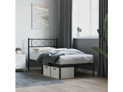 Kovový rám postele s čelem 80 x 200 cm [372317] (Barva Bílá)