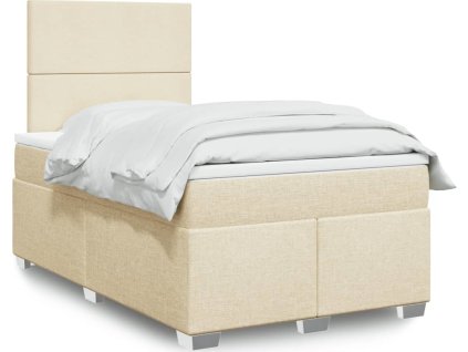 Box spring postel s matrací 120x190 cm textil [3290425] (Barva Krémová)