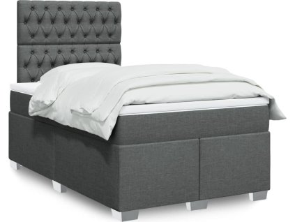 Box spring postel s matrací 120x190 cm textil [3290435] (Barva Tmavě šedá)