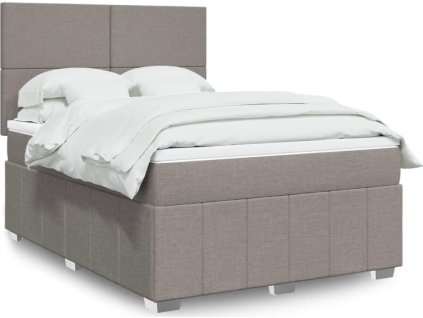Box spring postel s matrací 140 x 190 cm textil [3291657] (Barva Tmavě šedá)