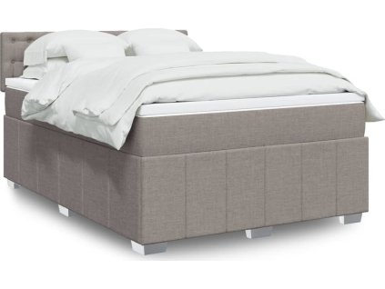 Box spring postel s matrací 140 x 190 cm textil [3289381] (Barva Taupe)