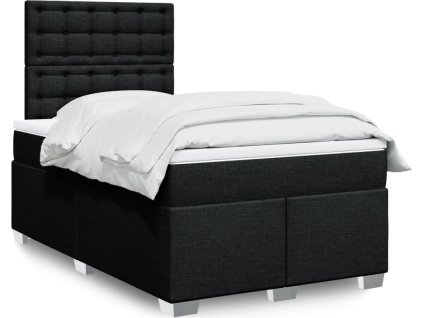 Box spring postel s matrací 120x190 cm textil [3292743] (Barva Černá)