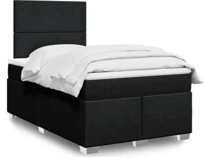 Box spring postel s matrací 120x190 cm textil [3292722] (Barva Černá)