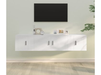 3dílný set TV skříněk kompozitní dřevo [3188414] (Barva Bílá)