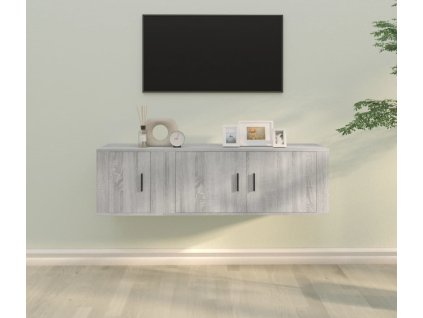 2dílný set TV skříněk kompozitní dřevo [3188423] (Barva Černá)