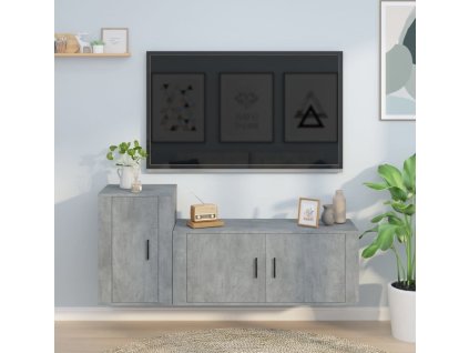 2dílný set TV skříněk kompozitní dřevo [3188480] (Barva Bílá s vysokým leskem)